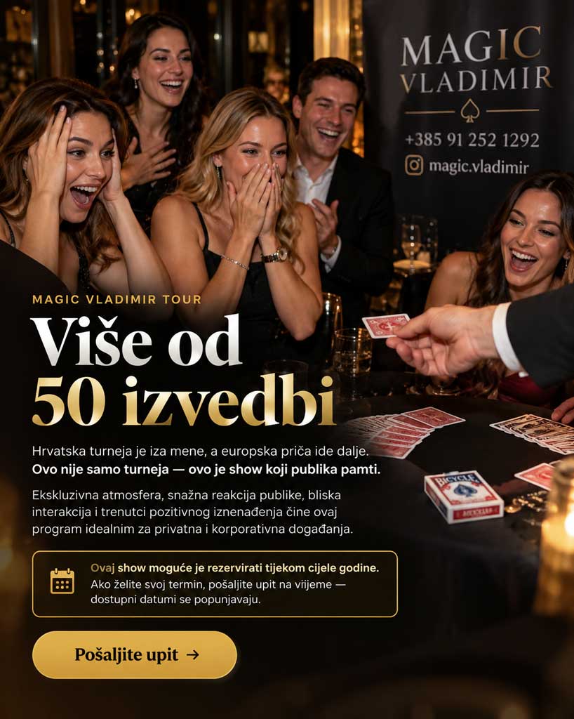 MAGIC Vladimir show - oduševljena publika tijekom close-up mađioničarskog nastupa