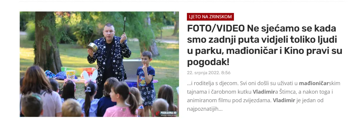 ePodravina | Mađioničar VLADIMIR | Ljeto na Zrinskom